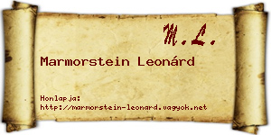 Marmorstein Leonárd névjegykártya