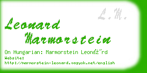 leonard marmorstein business card